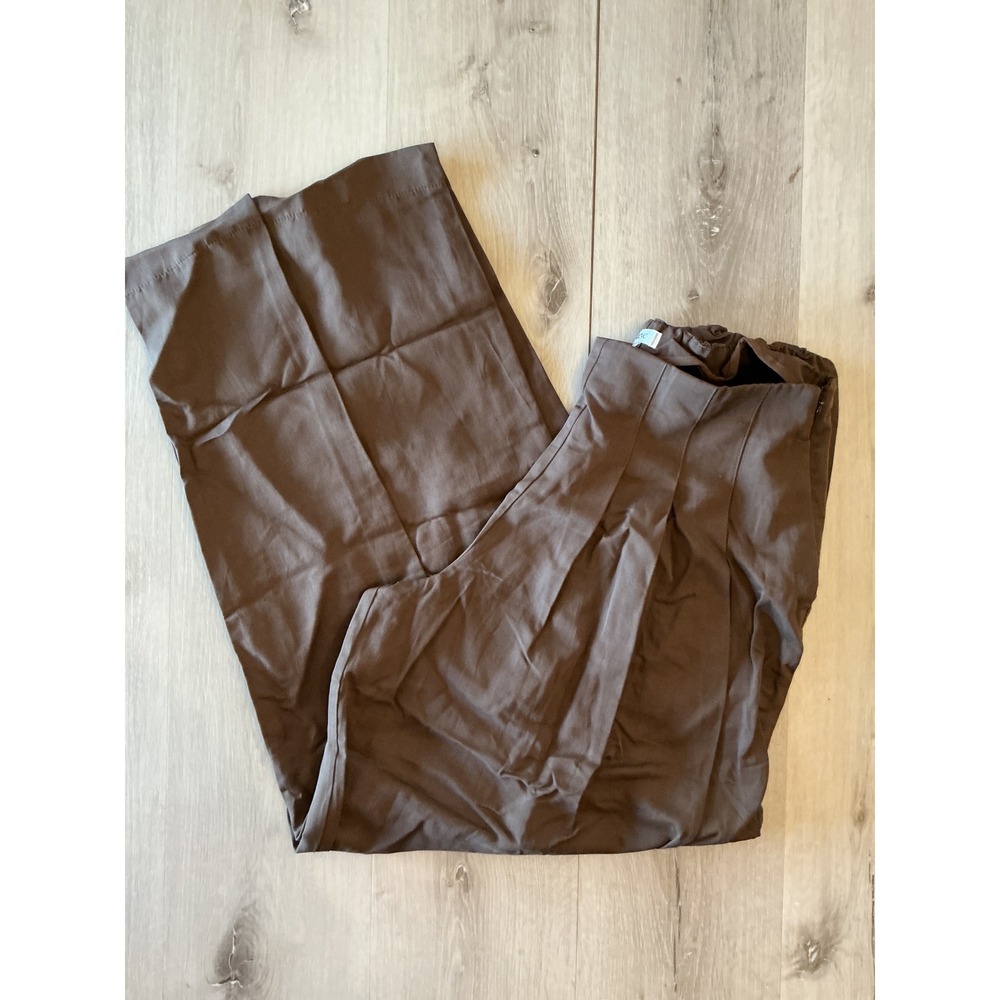 Anthropologie Mauve Pleated Barrel Trousers Brown Size Small New With Tags - Picture 3 of 7